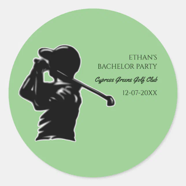 Golfer Bachelor Party Golfing trip Classic Stylish Classic Round Sticker