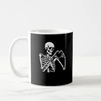 Skeleton Heart Hands Sign Halloween Costume Retro  Coffee Mug