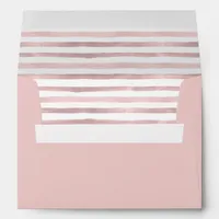 Blush Pink Watercolor Striped Envelope