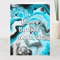 Happy Birthday Nephew | Blue and White Bubbles Card