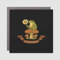 Frog Of The Garden Fairycore  Cottagecore Frog And Car Magnet