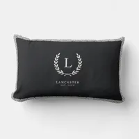 Modern Chic Family Name Initial Monogram Geek Key Lumbar Pillow