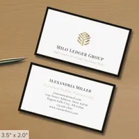 Luxury Logo Black Border Business Card