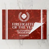 Elegant Firefighter of the Year Red Marble Paper Pad