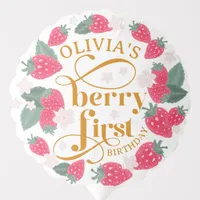 Strawberry 1st Birthday Berry Theme Birthday Balloon