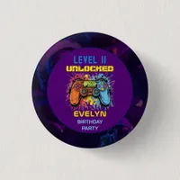  Game On Level Up Video Game Birthday Button