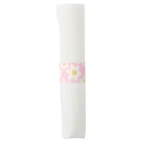 Groovy Pink Daisy Napkin Bands – Retro Boho 1st Bi