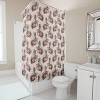 Alice and Blush Flowers Vintage Shower Curtain