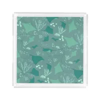 Manta Rays and Stingrays Cool Blue Ocean Print Acrylic Tray