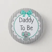 Elephant Themed Dad to Be Baby Shower Button