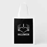 Halloween Skeleton Hands Heart Cute Women Girls Ki Grocery Bag