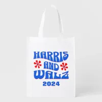 Harris & Walz Retro flowers Grocery Bag