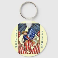 Vintage Independence and Freedom Keychain