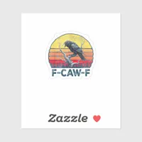 F-Caw-F Funny Raven Crow Vintage Gothic Bird Pun M Sticker