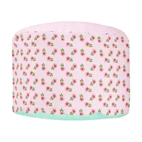 Pink and Teal Floral Pouf