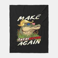 Funny Make Amerigator Again Donald Parody American Fleece Blanket