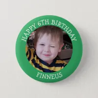 Personalized Photo, Age and Name Birthday  Button