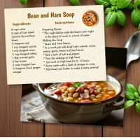 Homemade Ham and Bean Soup Recipe Postcard