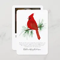 Cardinal Photo Sympathy Funeral Thank You Card