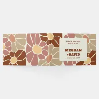 Terracotta Retro Groovy Boho Chic Floral Wedding Guest Book