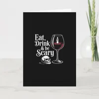 Eat Drink And Be Scary Funny Quote Modern Look Card