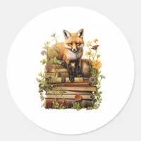 Cottagecore Aesthetic With Book Cute Goblincore Cr Classic Round Sticker
