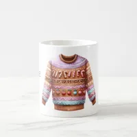 1st Place Winner Ugly Sweater Contest Pink Purple Coffee Mug