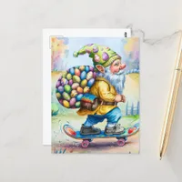 Funny Cute Easter Gnome Postcard