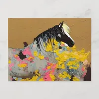 Mustang in Desert Wildflowers Postcard