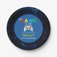 The Game Is On! Custom Photo Video Game Birthday Paper Plates