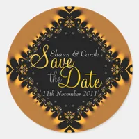 Gold Delicate Lace Save the Date Sticker