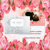 Silver Foil Roses Be Mine Valentine Couple Foil Card