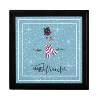 Magic and Wonder Christmas Snowman Blue ID440 Keepsake Box