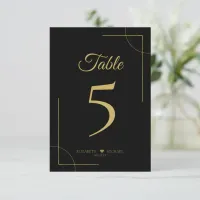 Geometric Wedding Table Numbers Gold/Black ID477