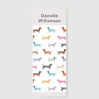 Colorful Dachshunds Pattern Custom Name Dog Lover Bookmarks