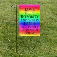 Love, Hope, Integrity Inspirational Positive Garden Flag