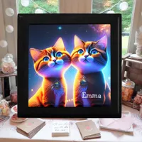 Cute cat couple under the starry sky -    gift box