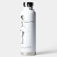 Dance through Life, Pencil Ballerina Personalized Water Bottle