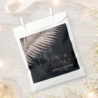 Jewel Palm Leaf Wedding Love Thanks Rose Gld ID830 Favor Bag