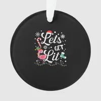 Let's Get Lit Adult Flamingo Funny Christmas Ornament