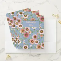 Daisy Floral Print Pocket Folder