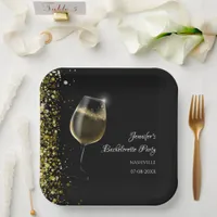 Girls weekend mocktail bachelorette party gold pap paper plates