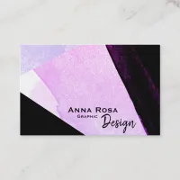 *~* Modern Abstract Bold Geometric Black Blue Pink Business Card