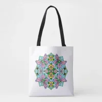 Hand Drawn Whimsical Butterfly Mandala  Tote Bag