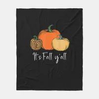 Fall Cute Halloween Pumpkin Thanksgiving It’s Fall Fleece Blanket