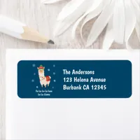 Funny Festive Llama Pun Christmas Return Address Label