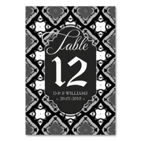 Black+White Medieval Batik Table Number Cards