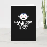 Eat Drink Scary Boo Halloween Design Creative Casu Card