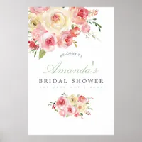 Thumbnail for Blush and Sage Floral Bridal Shower Welcome Poster