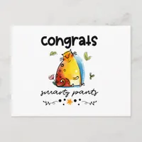 Congrats Smarty Pants Cartoon Cat Postcard